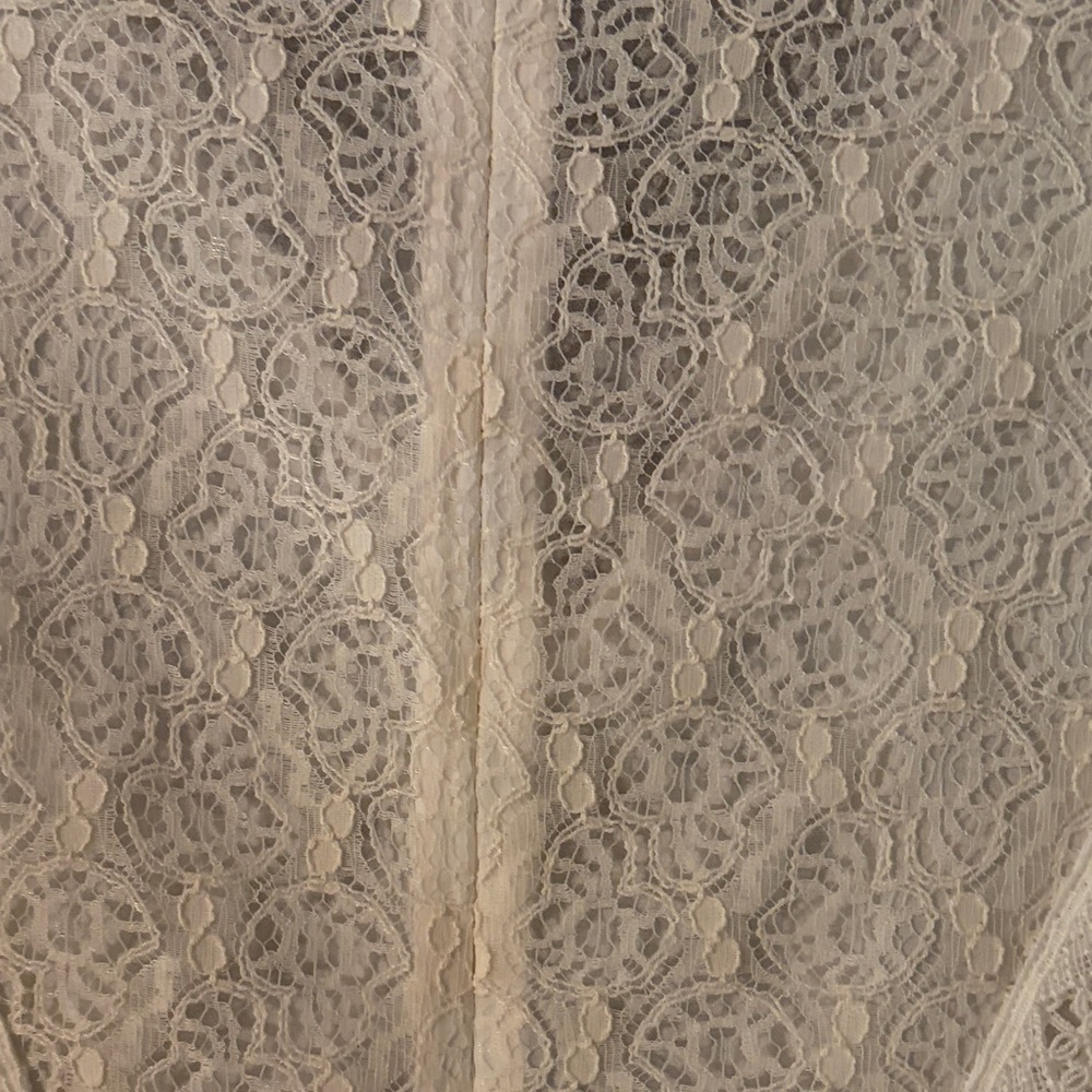 Giamba by Giambattista Lace V-Neck Balloon Sleeve Women's Top - Cream - Picture 9 of 16